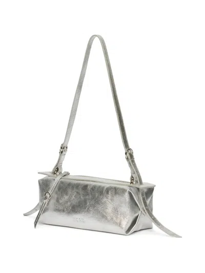 Msgm Cylinder Strap Shoulder Bag In Silver