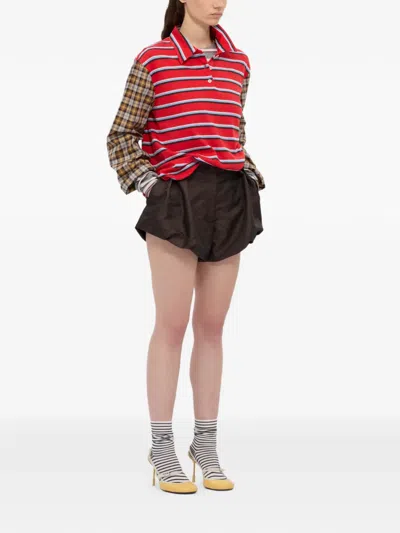 Msgm Belt-loops Shorts In Brown