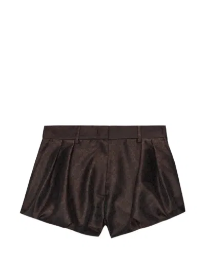 Msgm Belt-loops Shorts In Brown