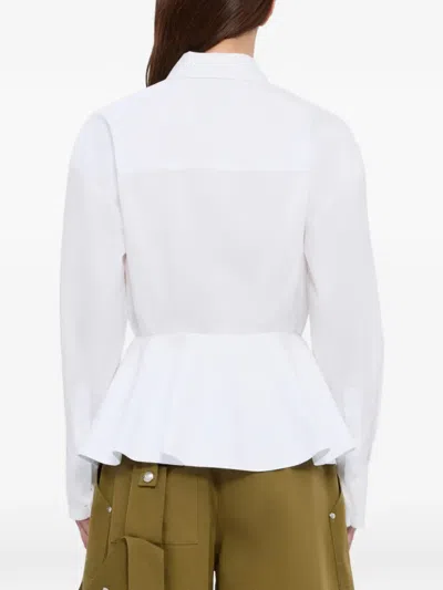 Msgm Peplum Shirt In White