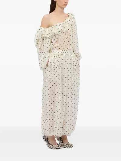 Msgm Ruffled-detail Blouse In Neutral