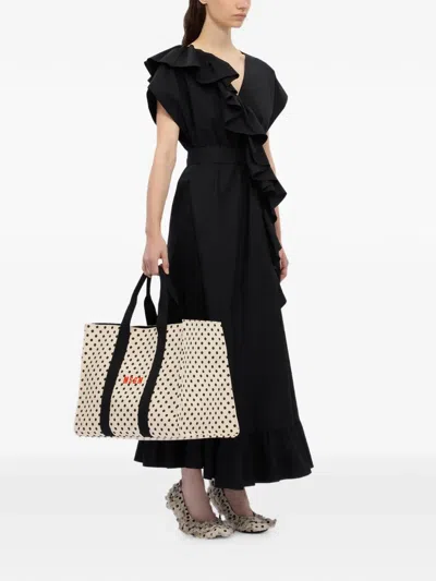 Msgm Logo-print Tote Bag In Neutral