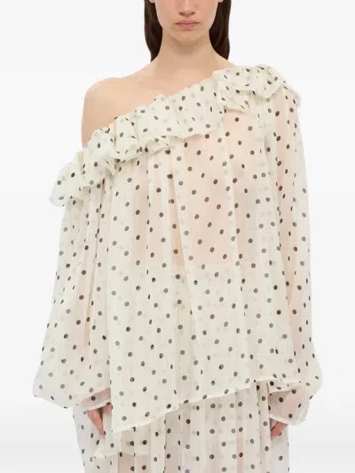 Msgm Ruffled-detail Blouse In Neutral