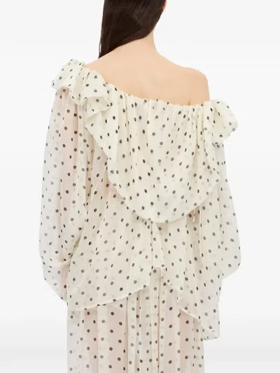 Msgm Ruffled-detail Blouse In Neutral