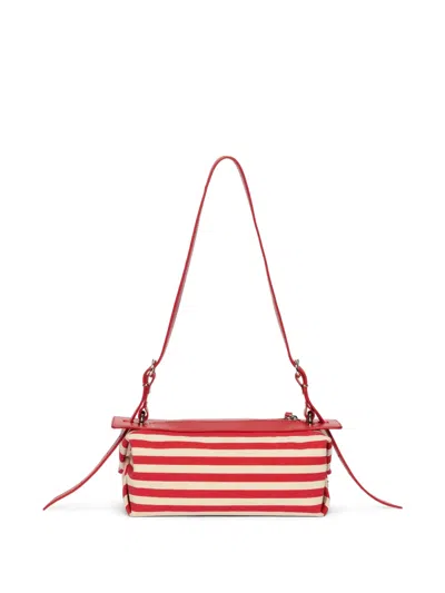 Msgm Polka Dot Shoulder Bag In Red