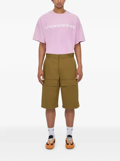 Msgm Cargo-pocket Shorts In Green