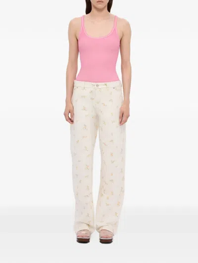 Msgm Floral Trousers In Multi