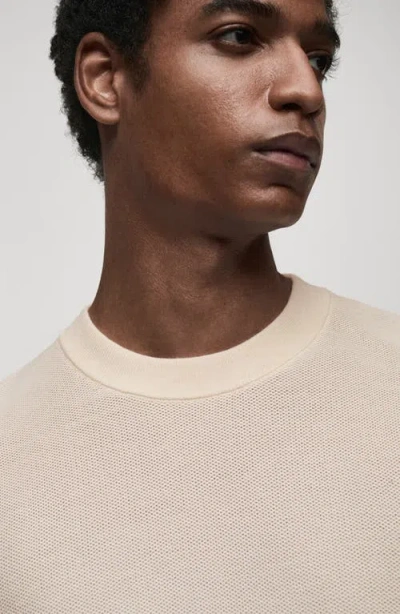 Mango Microstructure Crewneck Sweater In White