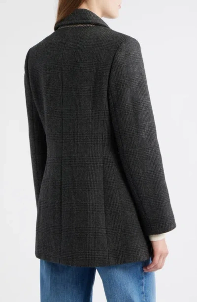 Sam Edelman Houndstooth Layered Wool Blend Coat In Multi