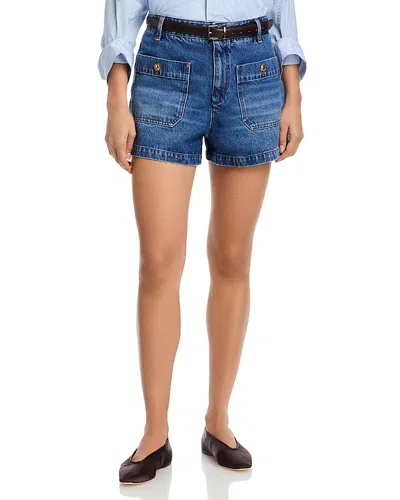 Frame Button-embellished Patch-pocket Shorts In Multi