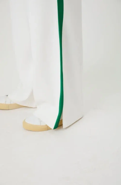 French Connection Stripe Side Pants In White