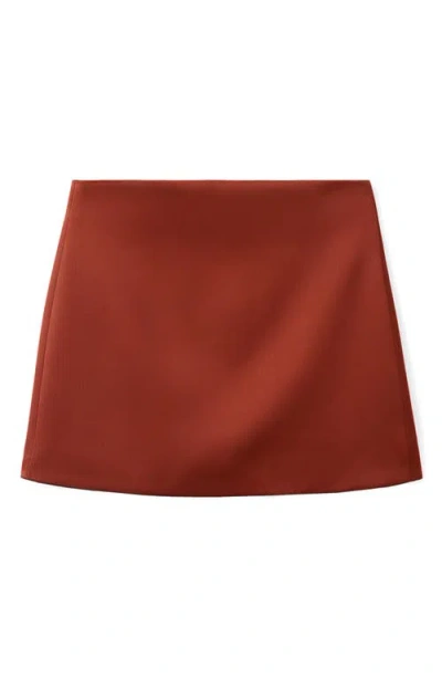 Mango Jackieo Satin Miniskirt In Brown