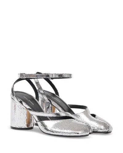 Maison Margiela Tabi Broken Mirror Leather Split-toe Pumps In Metallic