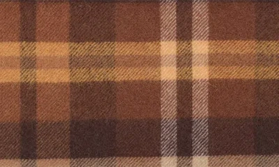 Mango Check Wool Scarf In Brown