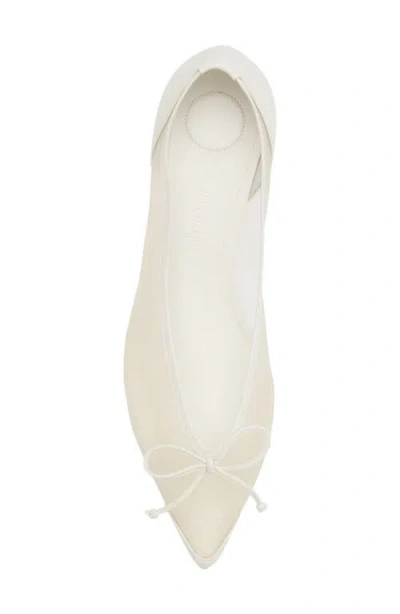 Jacquemus Tourni Bow-detailed Leather-trimmed Mesh Pumps In Neutral