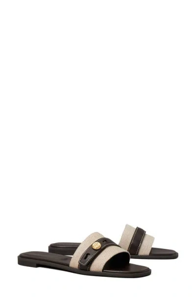 Tory Burch Beige Cotton Ovine Leather Rubber Thermoplastic Polyurethane Sandals In Neutral