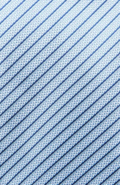 David Donahue Stripe Silk Tie In Blue