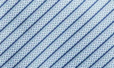 David Donahue Stripe Silk Tie In Blue