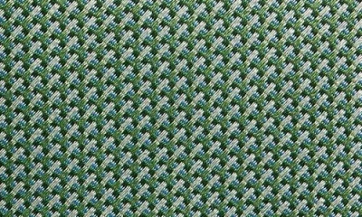 David Donahue Micro Geo Pattern Silk Classic Tie In Green