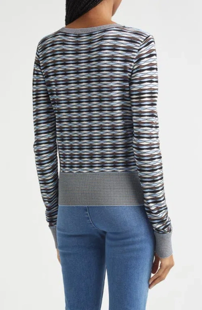 Veronica Beard Cambria Button Front Knit Cardigan In Blue