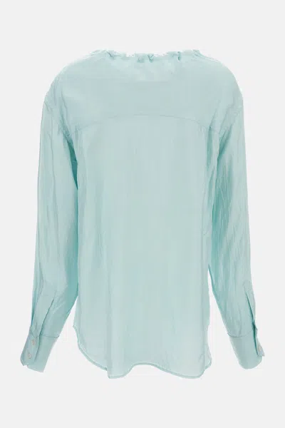 Plan C Rouches Shirt In Blue