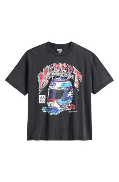 Market Racing Helmet Graphic T-shirt In Black | ModeSens