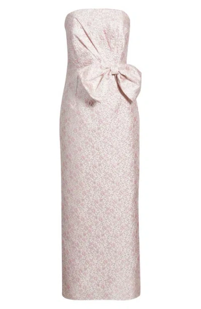 Lilly Pulitzer Tiernan Strapless Maxi Dress In Conch Shell Pink Ritsy Ditsy Metallic Brocade In Multi