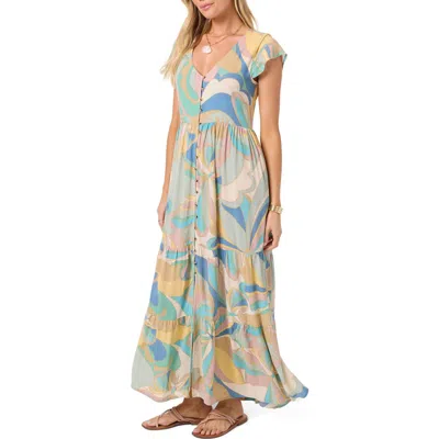 O'neill Zygrid Butterfly Maxi Dress In Green