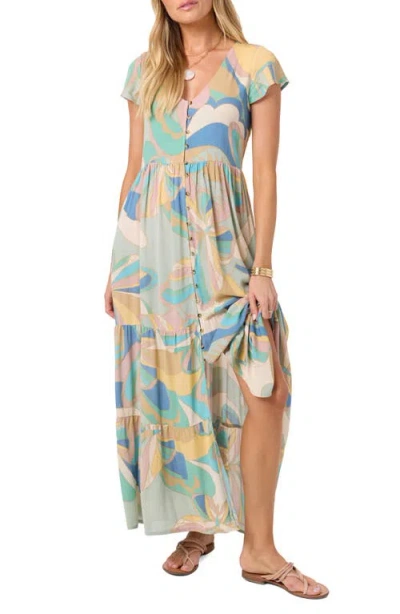 O'neill Zygrid Butterfly Maxi Dress In Green