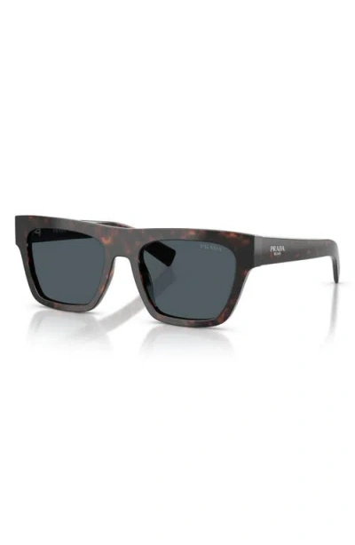 Prada 54mm Rectangular Sunglasses In Brown