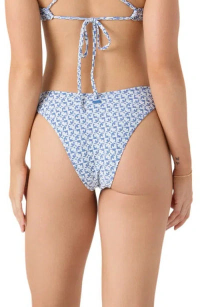 Roxy Hazy Dazy Scoop Moderate Bikini Bottom In Blue