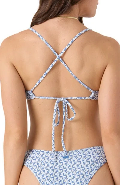 Roxy Hazy Dazy Adjustable Bralette Bikini Top In Blue