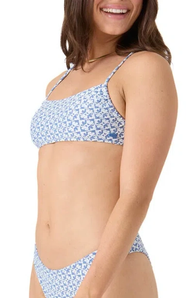 Roxy Hazy Dazy Adjustable Bralette Bikini Top In Blue