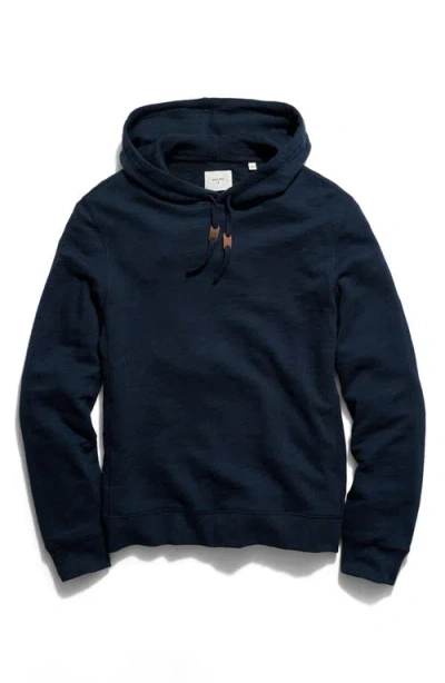 Billy Reid French Terry Hoodie Pullover In Blue
