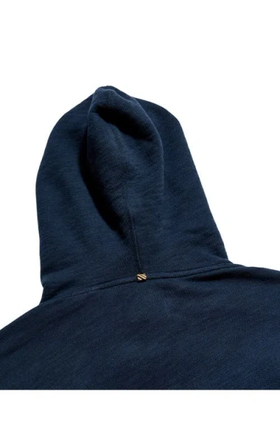 Billy Reid French Terry Hoodie Pullover In Blue