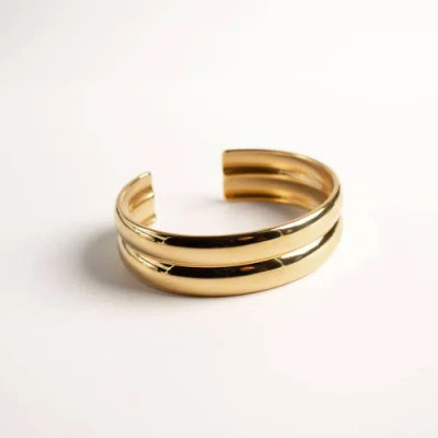 Outofoffice Chunky Gold Statement Bangle In Silver