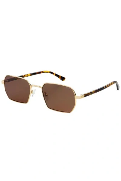 Freyrs Eyewear Superior Rectangular Unisex Sunglasses In Brown