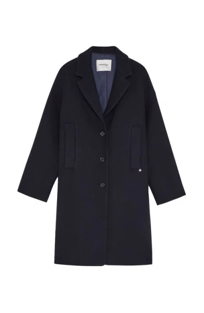 Ottod'ame Wool-blend Midi Coat In Blue