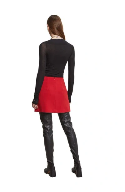 Ottod'ame Solid Mini Skirt In Red