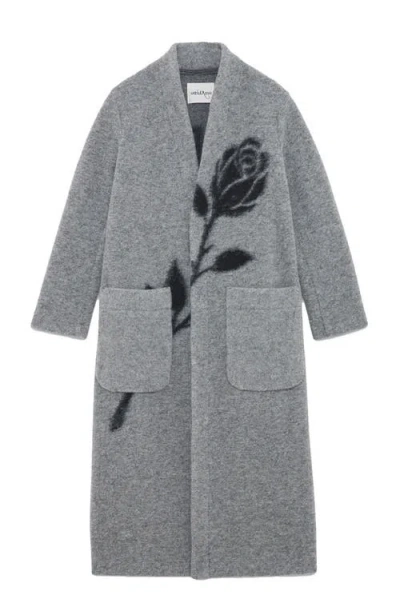 Ottod'ame Wool-blend Long Coat In Gray