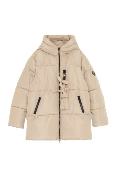 Ottod'ame Quilted Puffer Short Jacket In Neutral