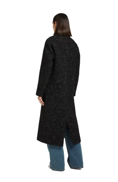 Ottod'ame Wool-blend Double-breasted Coat In Black