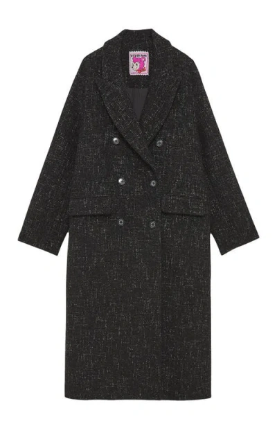 Ottod'ame Wool-blend Double-breasted Coat In Black