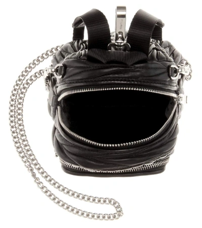 Shop Miu Miu Matelassé Leather Shoulder Bag In Black