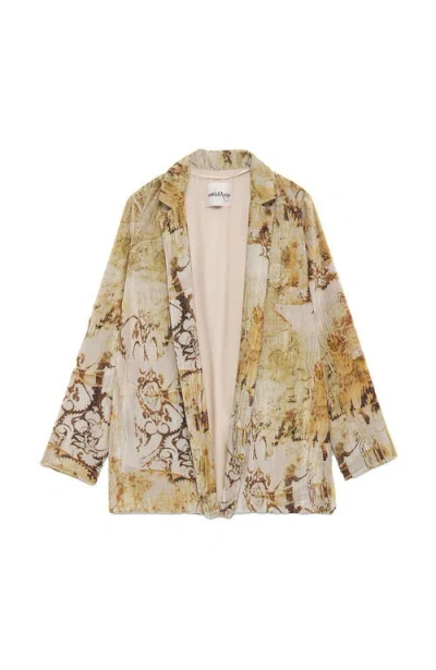 Ottod'ame Patterned Blazer In Brown