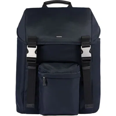 Sandro Ss26 Nylon Backpack In Blue