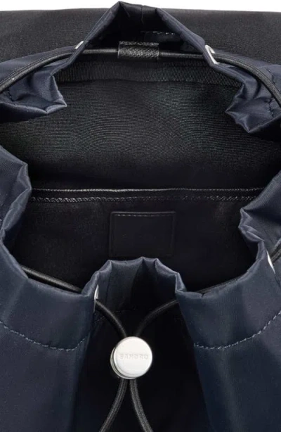 Sandro Ss26 Nylon Backpack In Blue