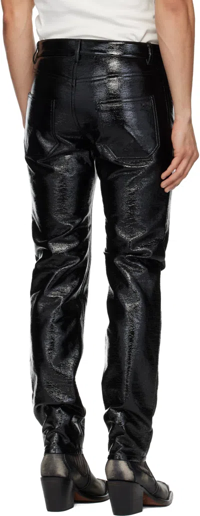 Courrèges Vinyl Slim-fit Straight-leg Trousers In Black