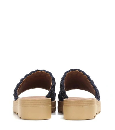 Shop See By Chloé Denim Platform Sandals In Eavy