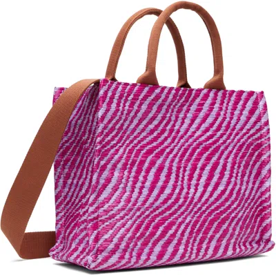 Marni Pink Raffia-effect Small Tote
